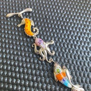 Silver & Cloissone bracelet